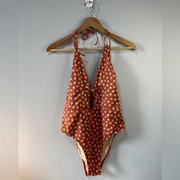 Victoria's Secret Other - Victoria Secret Rust Floral One-Piece Swimsuit Size Large